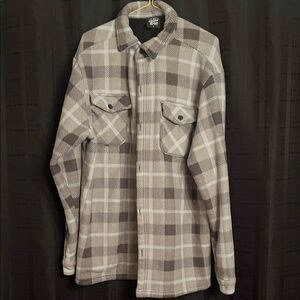 Original Deluxe Checkered Shirt Jacket in Gray and White
